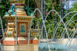 Viennaslide-07337081 Budapest, Stadtwäldchen Varosliget, Zsolnay-Brunnen im Rosengarten // Budapest, Varosliget, Zsolnay-Fountain at the Rose Garden