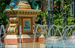 Viennaslide-07337082 Budapest, Stadtwäldchen Varosliget, Zsolnay-Brunnen im Rosengarten // Budapest, Varosliget, Zsolnay-Fountain at the Rose Garden