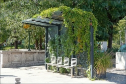 Viennaslide-07339091 Budapest, begrünte Wartehalle // Budapest, Green Busstop