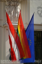 Viennaslide-70000001 Symbolbild Flagge Österreich, Europs, Rainbow // Symbol Flag Austria, Europe, Rainbow