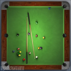 Viennaslide-72444548 Billard mit Obst, Illustration von Gregor Hartmann - Billard with Fruits, CGI Illustration