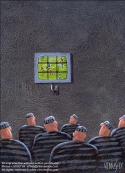 Viennaslide-73400292 Fernsehen im Gefängnis - Prisoners watching TV