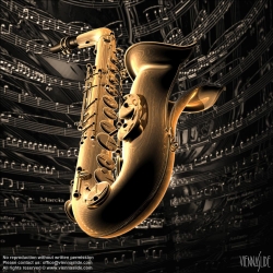 Viennaslide-74110120 Saxofon, Illustration von Gregor Hartmann - Saxophone