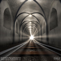 Viennaslide-77700200 Tunnel, Illustration von Gregor Hartmann, Licht am Ende des Tunnels - Tunnel