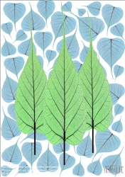 Viennaslide-87111121 Blätter, drei Bäume, Illustration - Leaves, three Trees, Illustration